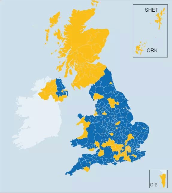 Rights to BBC Yellow : Remain Blue : Leave
